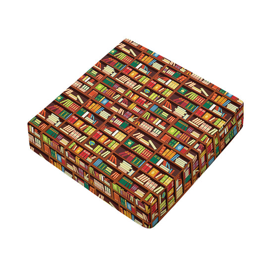 Reading Library Pattern Print Outdoor Seat Cushion Cover