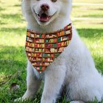 Reading Library Pattern Print Over The Collar Dog Bandana