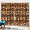 Reading Library Pattern Print Pencil Pleat Curtains