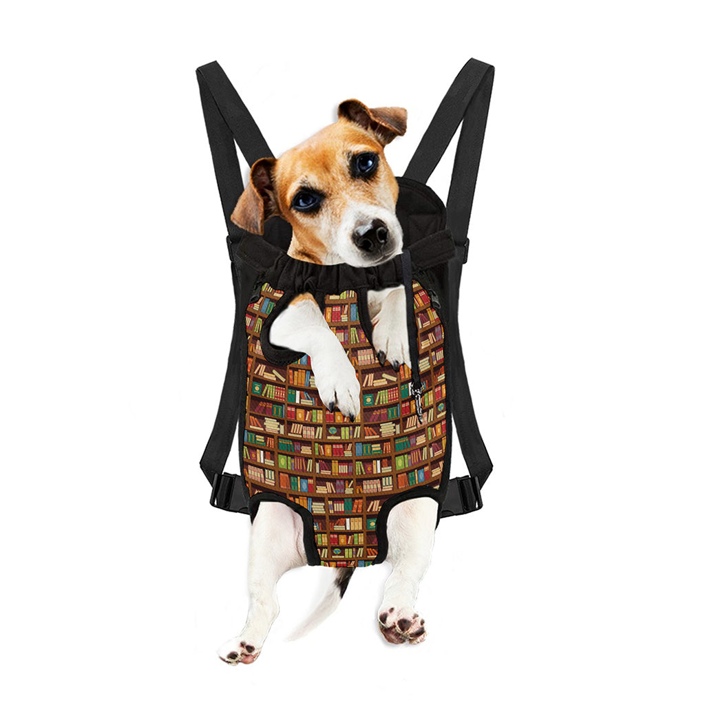 Reading Library Pattern Print Pet Carrier Backpack