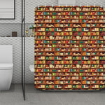 Reading Library Pattern Print Polyester Shower Curtain