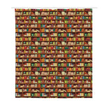 Reading Library Pattern Print Polyester Shower Curtain