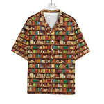 Reading Library Pattern Print Rayon Hawaiian Shirt