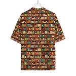 Reading Library Pattern Print Rayon Hawaiian Shirt