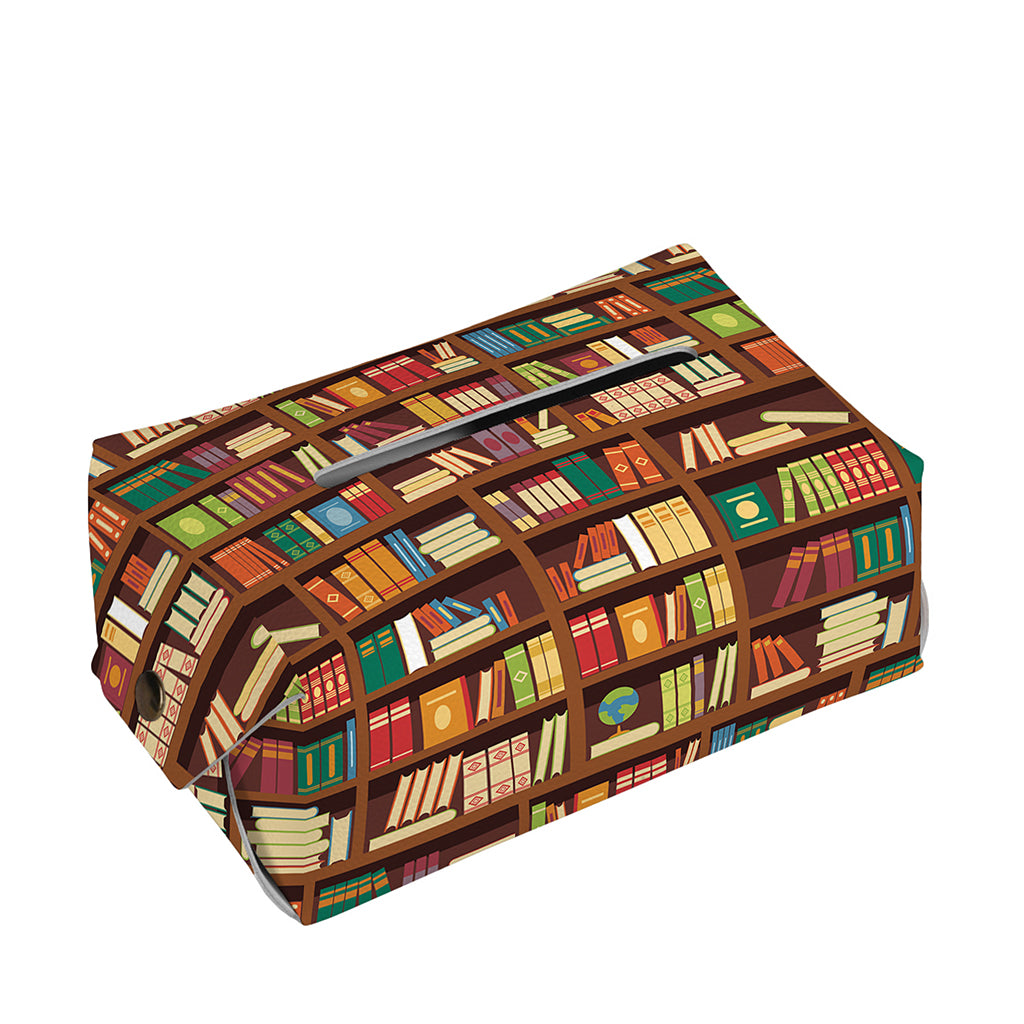 Reading Library Pattern Print Rectangle Tissue Box Cover
