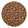Reading Library Pattern Print Round Blanket