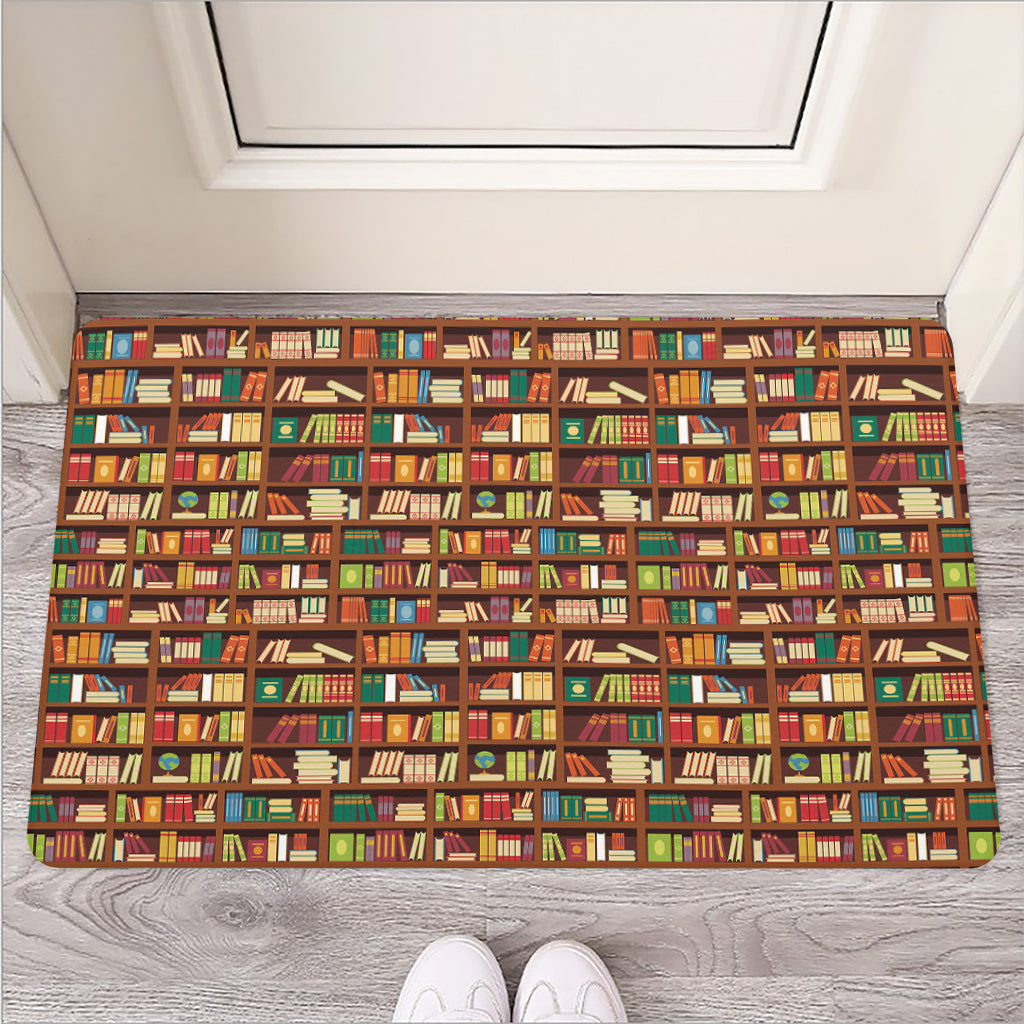 Reading Library Pattern Print Rubber Doormat