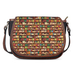 Reading Library Pattern Print Saddle Bag