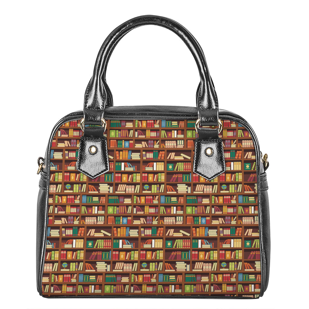 Reading Library Pattern Print Shoulder Handbag