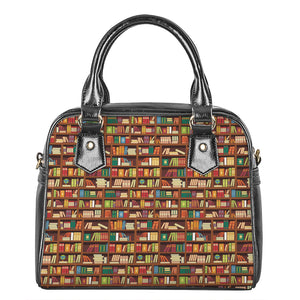 Reading Library Pattern Print Shoulder Handbag