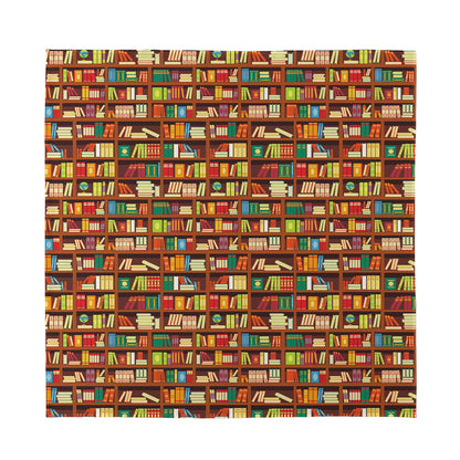 Reading Library Pattern Print Silk Bandana