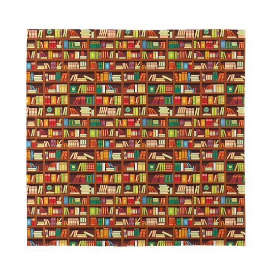 Reading Library Pattern Print Silk Bandana