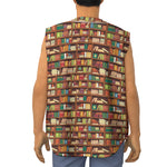 Reading Library Pattern Print Sleeveless Baseball Jersey