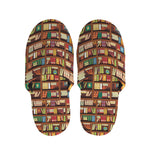 Reading Library Pattern Print Slippers