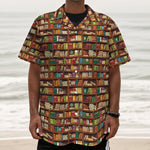 Reading Library Pattern Print Textured Short Sleeve Shirt