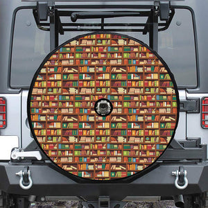 Reading Library Pattern Print Tire Cover With Camera Hole