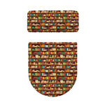 Reading Library Pattern Print Toilet Lid And Tank Cover Set