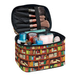 Reading Library Pattern Print Travel Makeup Bag
