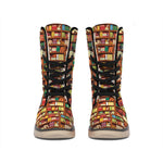 Reading Library Pattern Print Winter Boots