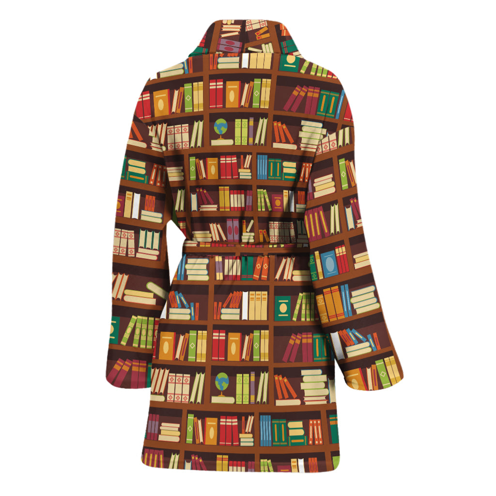 Reading Library Pattern Print Women's Bathrobe