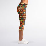 Reading Library Pattern Print Women's Capri Leggings