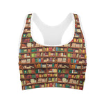 Reading Library Pattern Print Women's Sports Bra