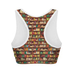 Reading Library Pattern Print Women's Sports Bra