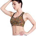 Reading Library Pattern Print Women's Sports Bra