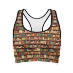 Reading Library Pattern Print Women's Sports Bra