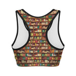 Reading Library Pattern Print Women's Sports Bra
