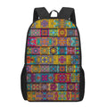 Rectangle Mandala Bohemian Pattern Print 17 Inch Backpack