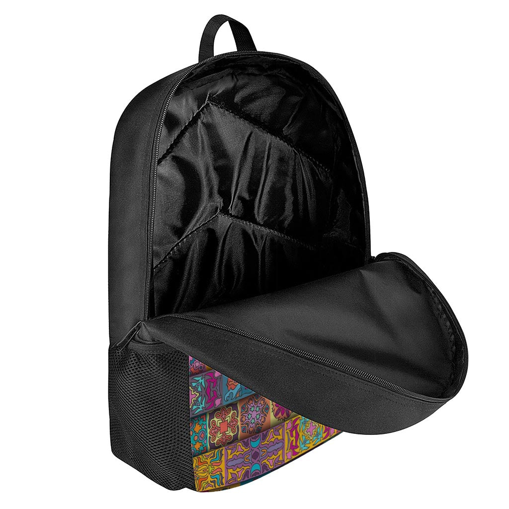 Rectangle Mandala Bohemian Pattern Print 17 Inch Backpack