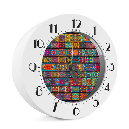Rectangle Mandala Bohemian Pattern Print Alarm Clock