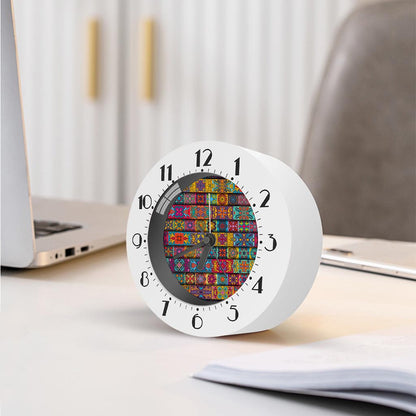 Rectangle Mandala Bohemian Pattern Print Alarm Clock