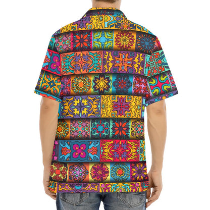 Rectangle Mandala Bohemian Pattern Print Aloha Shirt