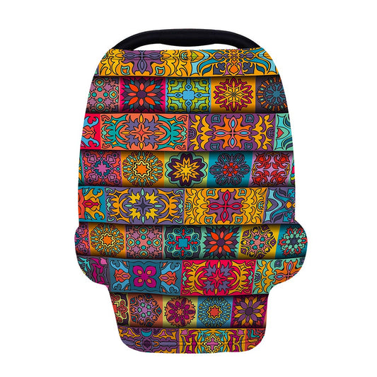 Rectangle Mandala Bohemian Pattern Print Baby Seat Cover