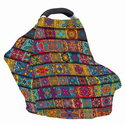Rectangle Mandala Bohemian Pattern Print Baby Seat Cover