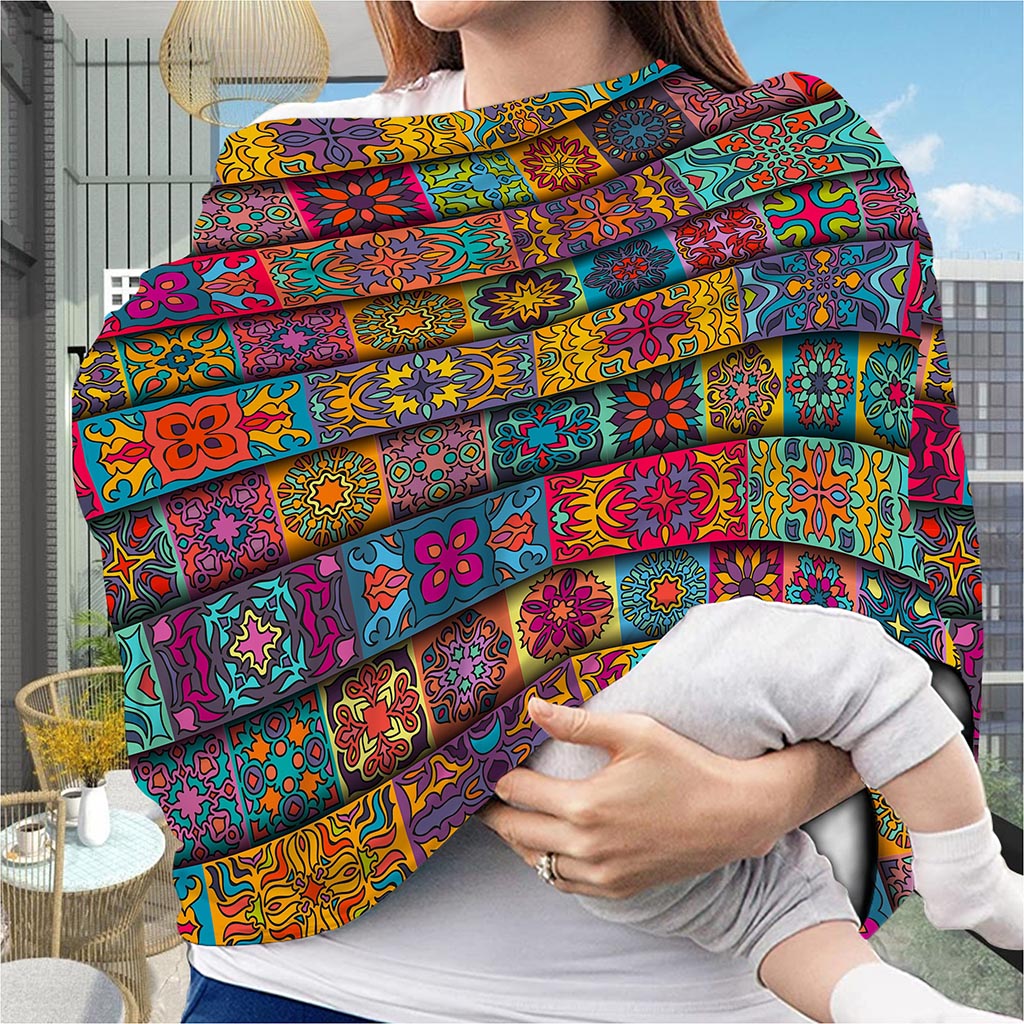 Rectangle Mandala Bohemian Pattern Print Baby Seat Cover