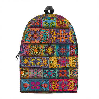 Rectangle Mandala Bohemian Pattern Print Backpack