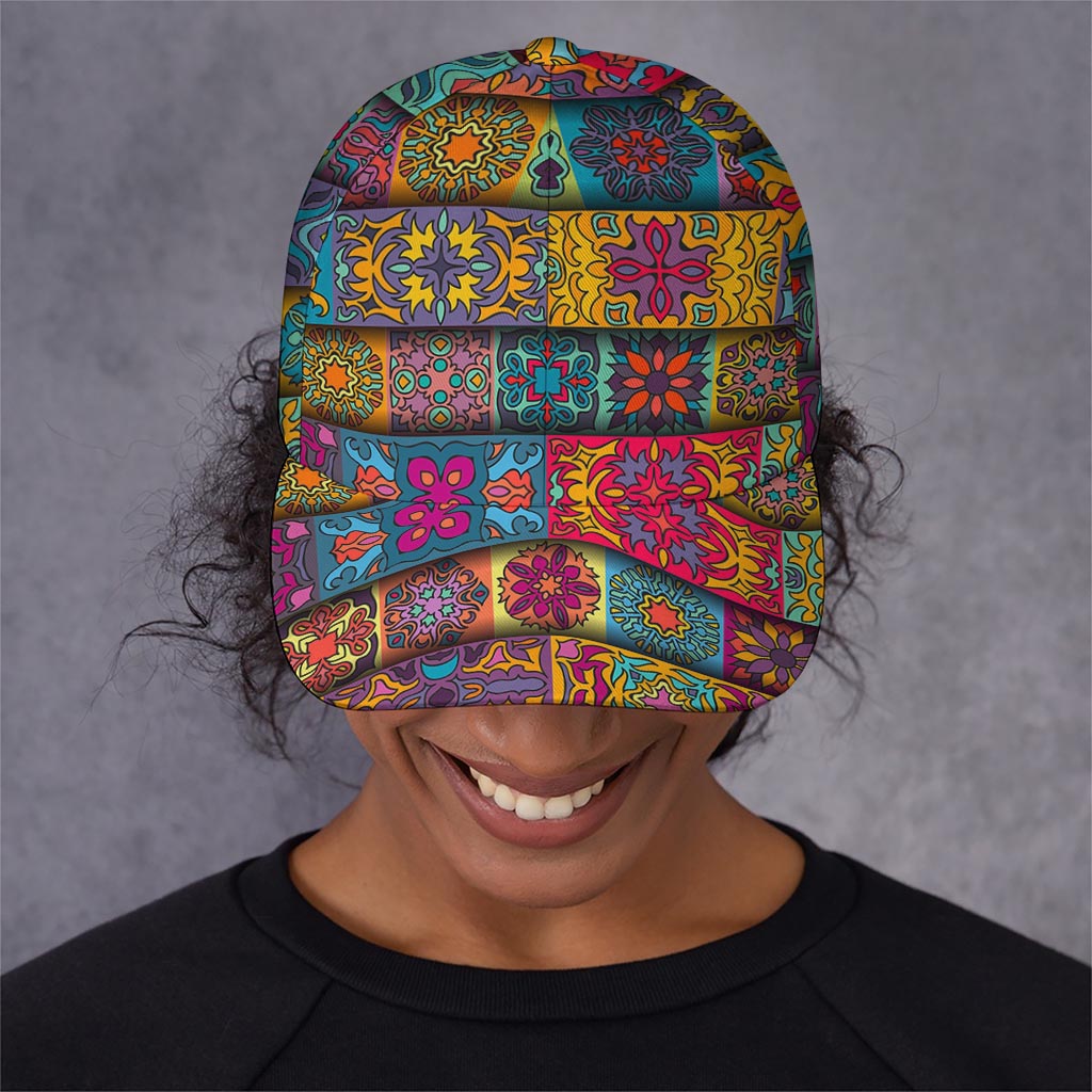 Rectangle Mandala Bohemian Pattern Print Baseball Cap