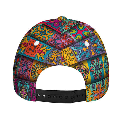 Rectangle Mandala Bohemian Pattern Print Baseball Cap