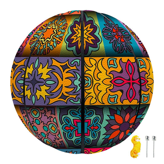 Rectangle Mandala Bohemian Pattern Print Basketball