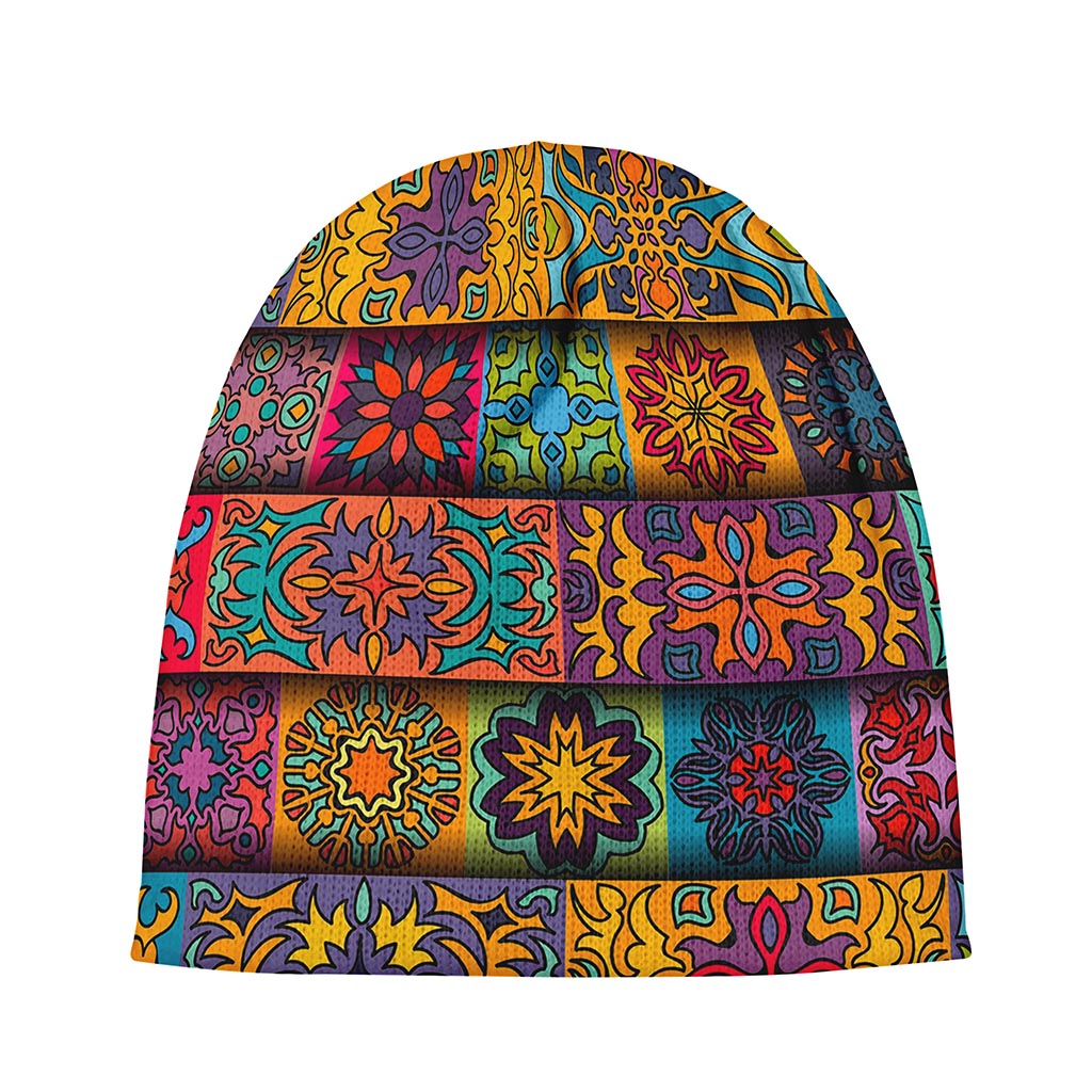 Rectangle Mandala Bohemian Pattern Print Beanie