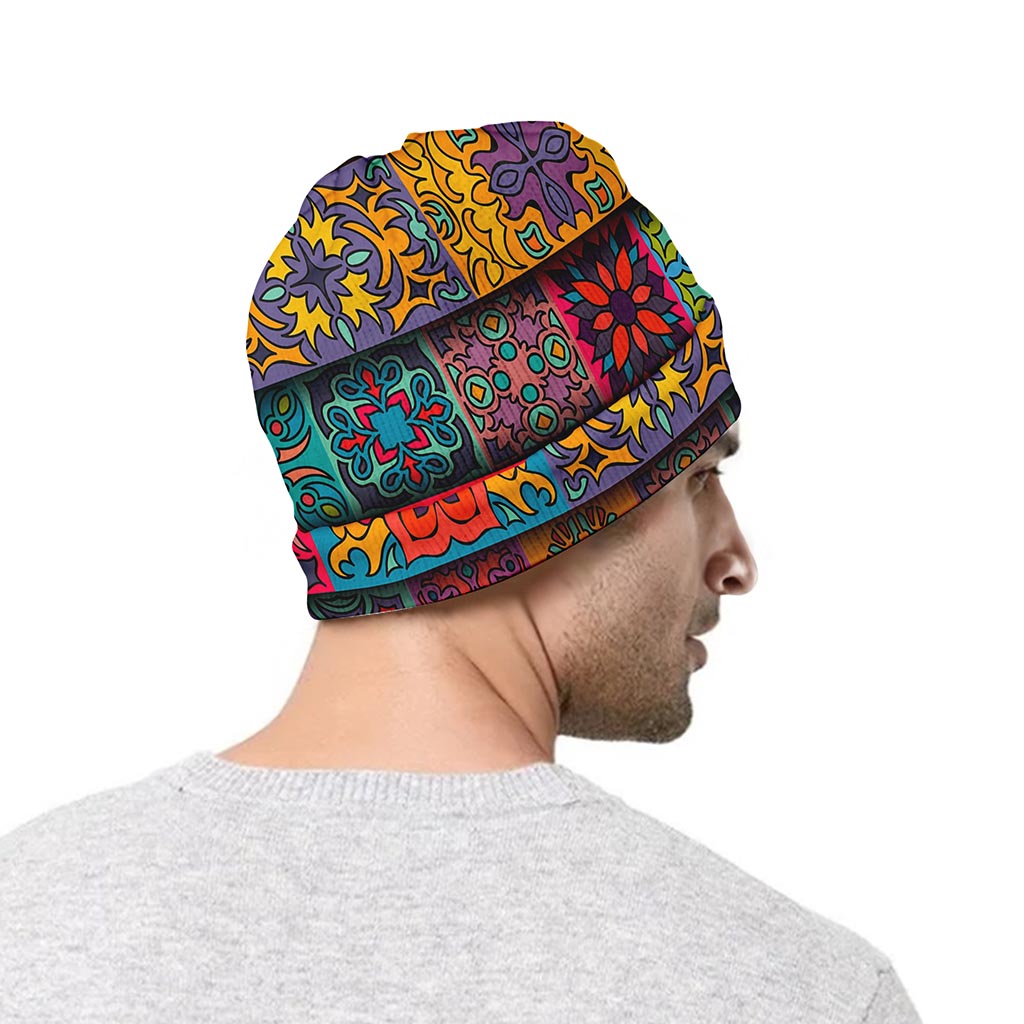 Rectangle Mandala Bohemian Pattern Print Beanie