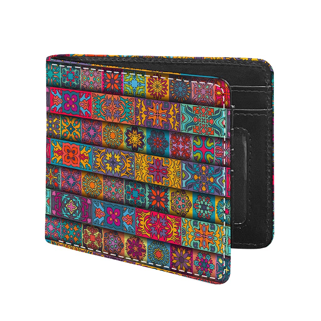 Rectangle Mandala Bohemian Pattern Print Bifold Wallet