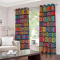 Rectangle Mandala Bohemian Pattern Print Dimout Grommet Curtains
