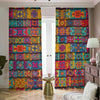 Rectangle Mandala Bohemian Pattern Print Blackout Pencil Pleat Curtains