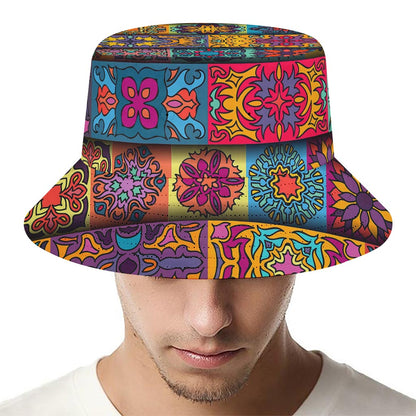 Rectangle Mandala Bohemian Pattern Print Bucket Hat