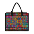 Rectangle Mandala Bohemian Pattern Print Canvas Tote Bag