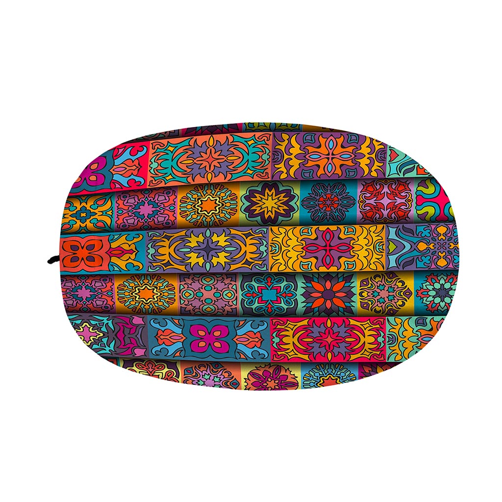 Rectangle Mandala Bohemian Pattern Print Car Side Mirror Covers
